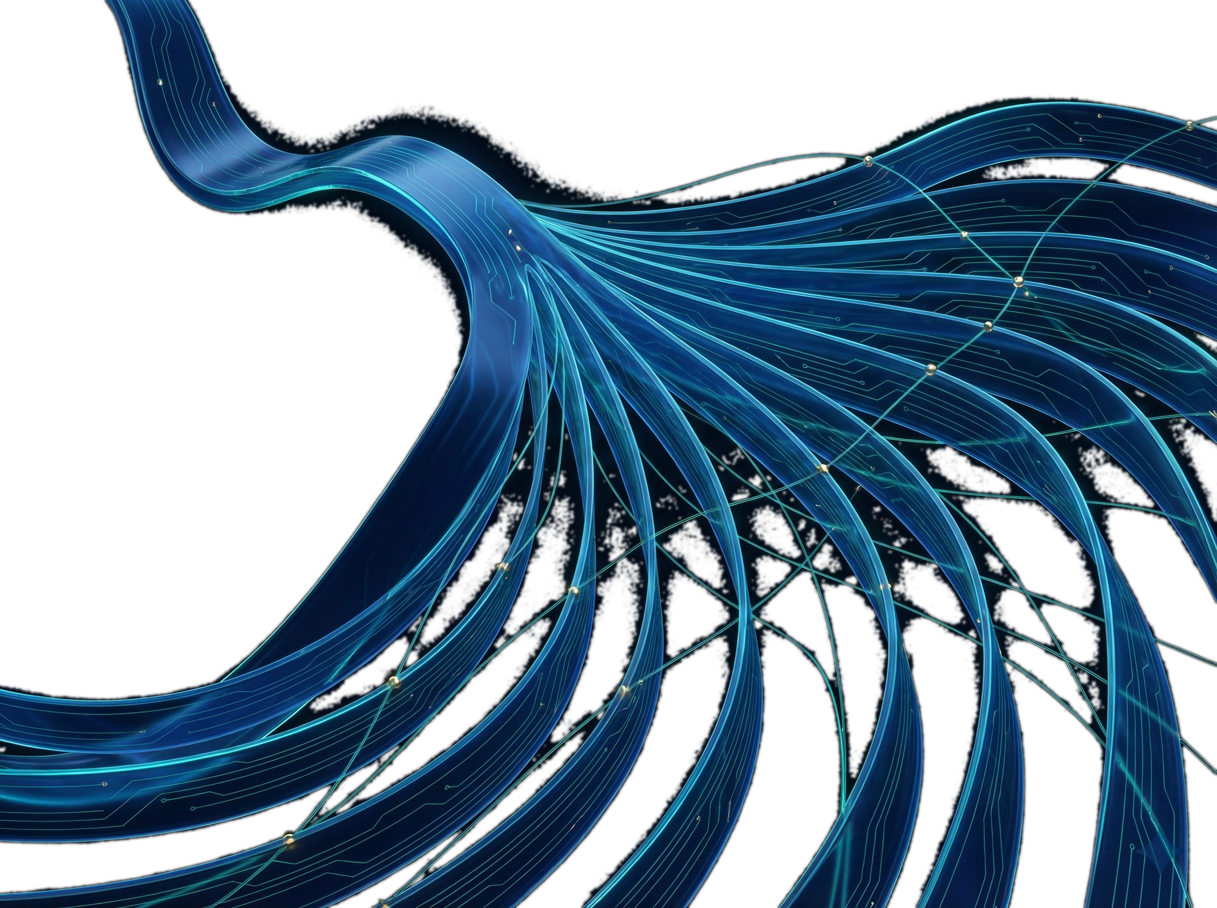 Abstract data ribbons flowing through a control plane